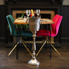 Tall Etched Champagne Bucket on Stand