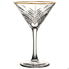 Timeless Vintage Martini Glasses Gold Rim 8oz / 230ml