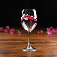 Tulip Cabernet- Butterfly Print Glass 12oz/350ml