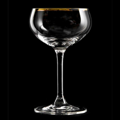 Urban Bar Retro Gold Rim Coupe Glasses 7.4oz / 210ml