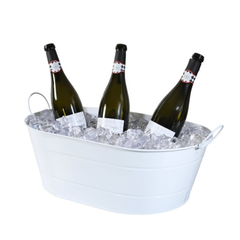 White Galvanised Oval Party Tub