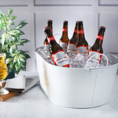 White Galvanised Oval Party Tub