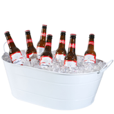 White Galvanised Oval Party Tub