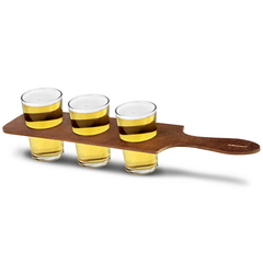 Wooden Beer Flight Paddle to Hold 3 Taster Glasses