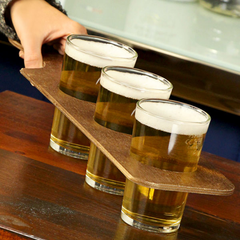 Wooden Beer Flight Paddle to Hold 3 Taster Glasses