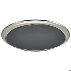 Non Slip Stainless Steel Round Tray 12inch