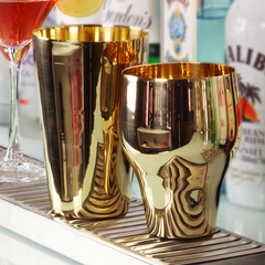 47 Ronin Two Piece Cocktail Shaker Polished Brass 14oz
