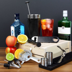 Black Vinyl Boston Cocktail Shaker Set