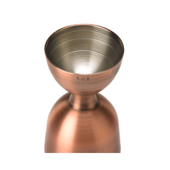 Barfly Heavy-Duty Antique Copper Straight Rim Bell Jigger 1oz & 2oz