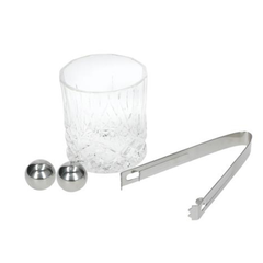 BarCraft Whiskey Glass and Stone Set