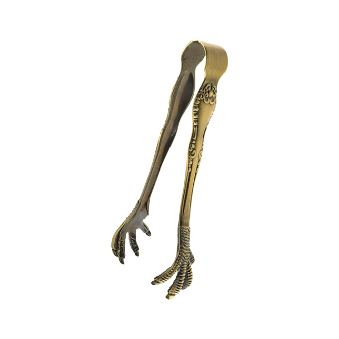 Barfly Antique Brass Talon Ice Tong 7.78inch