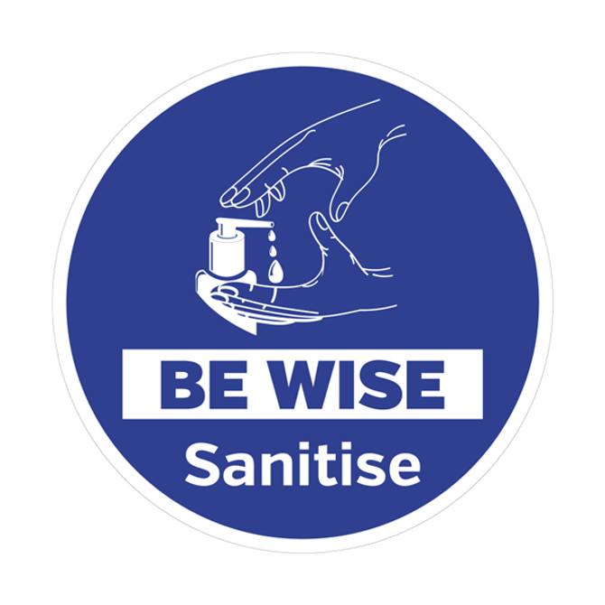Be Wise Sanitise Floor Graphic 40cm