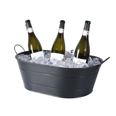 Black Galvanised Oval Party Tub