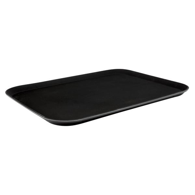 Black Plastic Rectangular Non Slip Tray 15inch x 20inch
