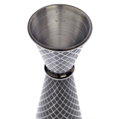 Diamond Lattice Japanese Jigger Black 1 x 2oz