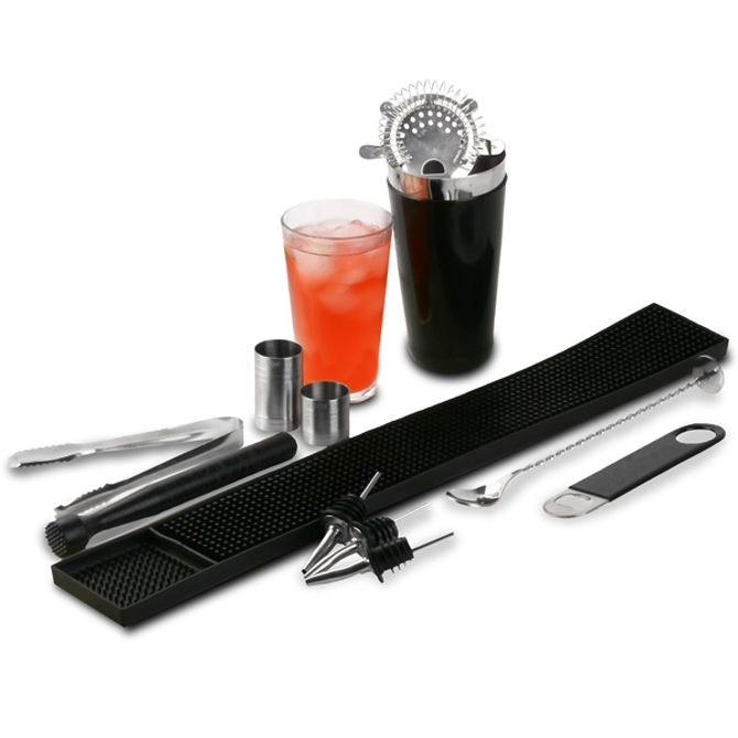 Black Vinyl Boston Cocktail Shaker Set