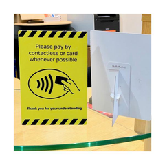 Card & Contactless Payments Wherever Possible A6 Freestanding Counter Top Sign