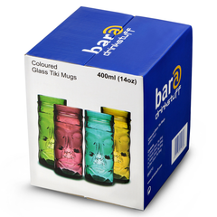 Coloured Glass Tiki Mugs 14oz / 400ml