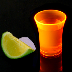 Econ Neon Orange Polystyrene Shot Glasses CE 0.9oz / 25ml