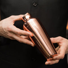 Mezclar Copper Plated Art Deco Cocktail Shaker 17.5oz / 500ml