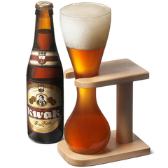 Glass Quarter Yard of Ale with Stand