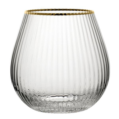 Hayworth Stemless Gin Glasses Gold Rim 22oz / 650ml