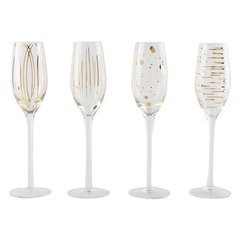 Mikasa Cheers Metallic Gold Flute Glasses 7oz / 210ml