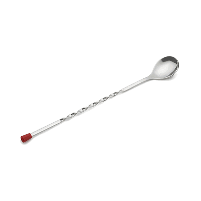 Stainless Steel Bar Spoon with Red Knob