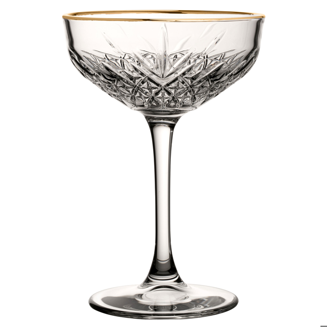 Timeless Vintage Coupe Glasses Gold Rim 9.5oz / 270ml