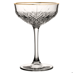 Timeless Vintage Coupe Glasses Gold Rim 9.5oz / 270ml