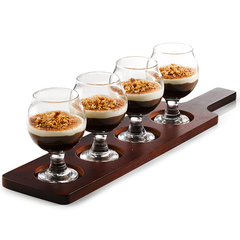 Wooden Tasting Paddle with Belgium Beer Taster Glasses